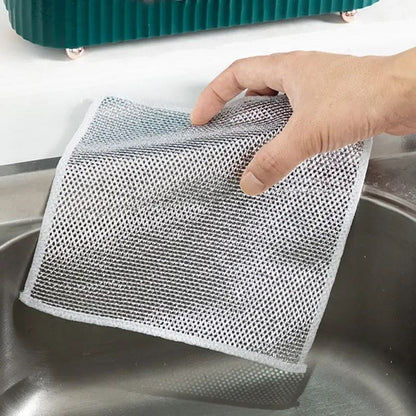 Magic Cleaning Cloth Kitchen Dishwashing Towel . It is a pack of 5 steel wire cloth